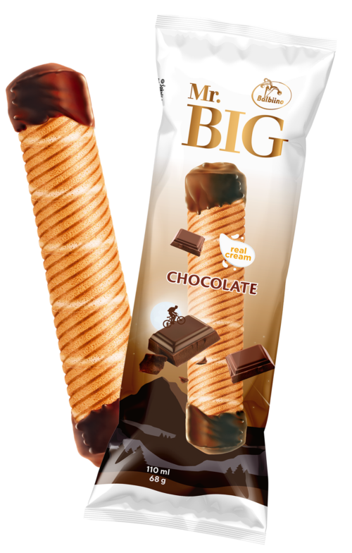 Mr.BIG chocolate ice cream in waffle tube