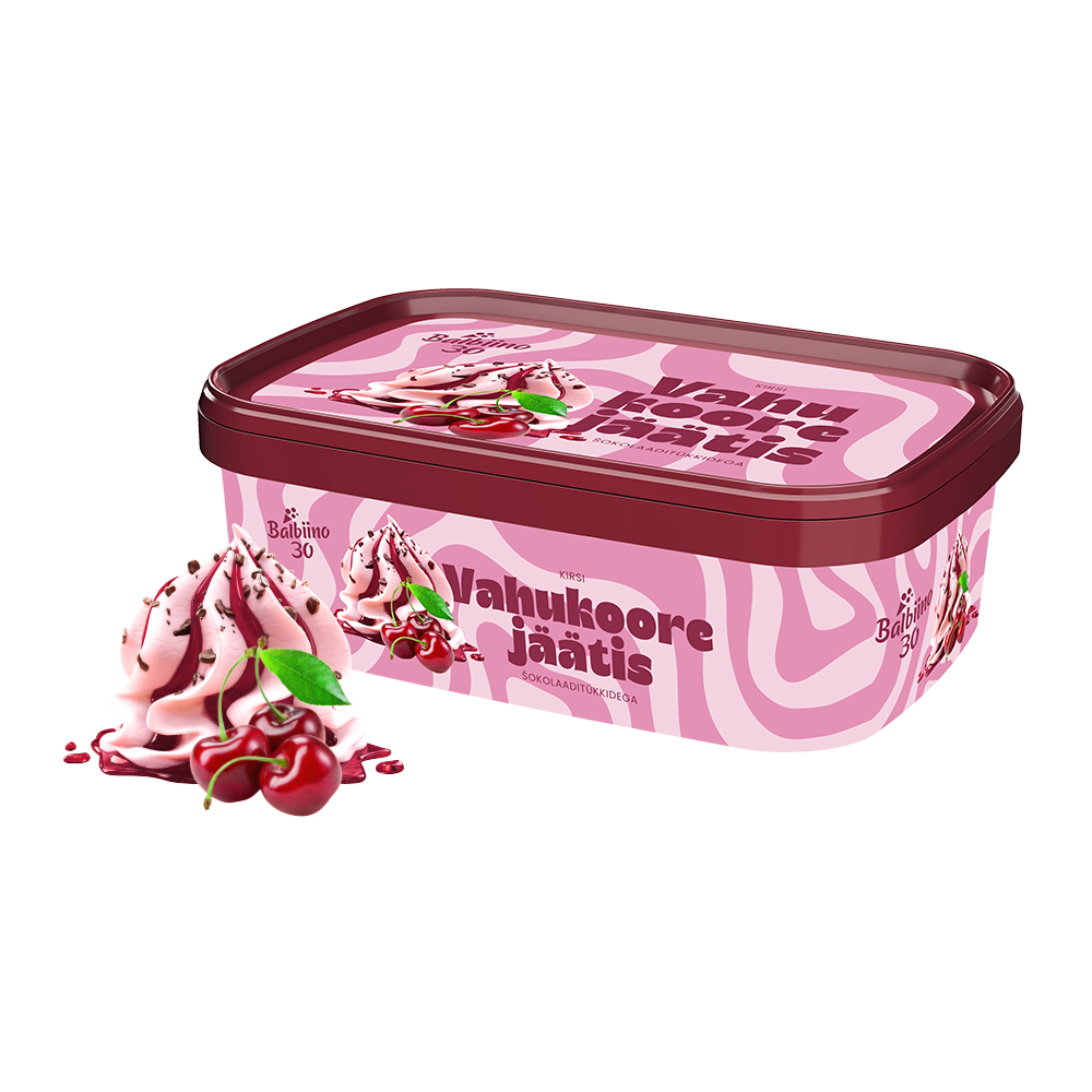 Vahukoorejäätis kirsijäätis